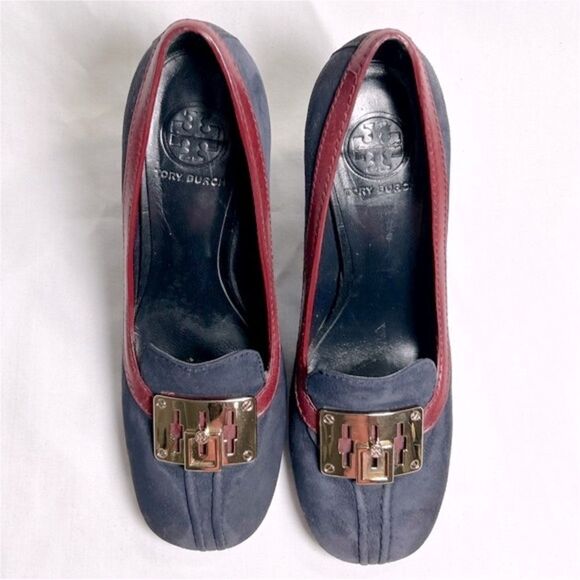 Tory Burch Logo Block Heel Pumps - Picture 1 of 6
